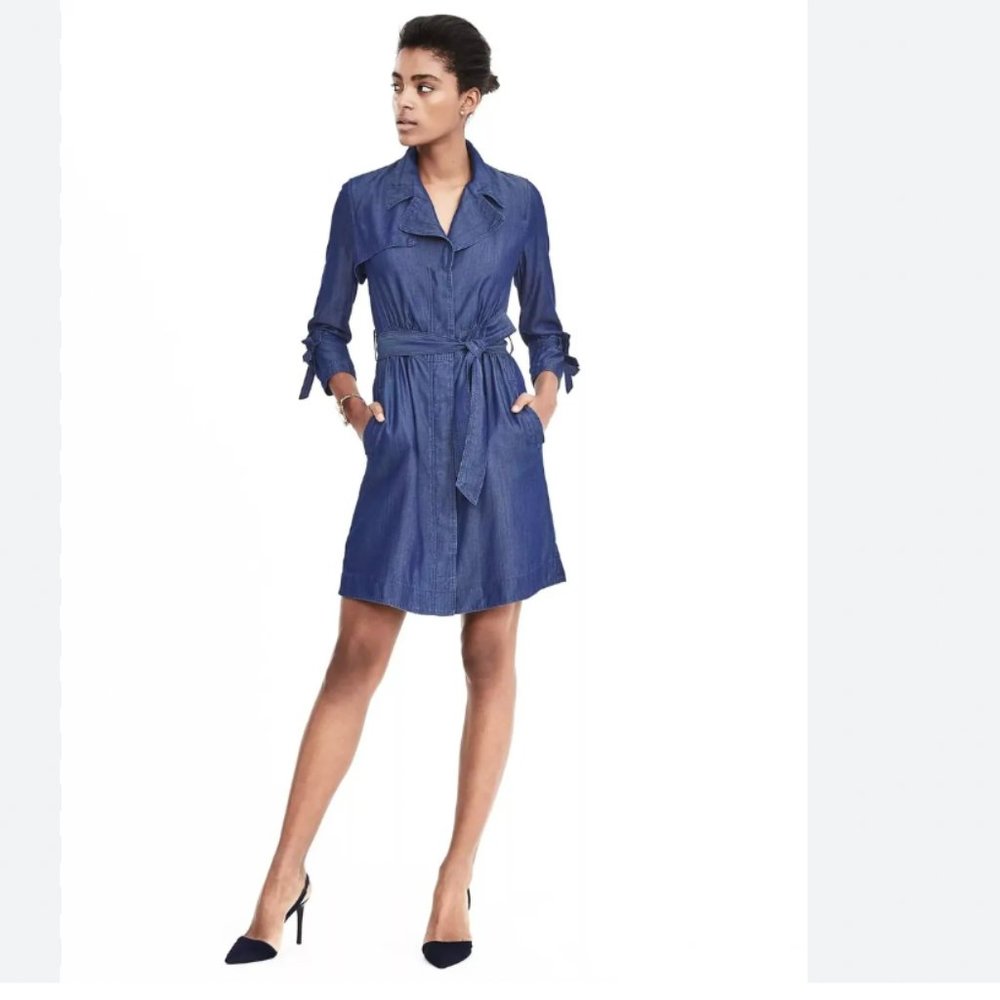 Banana Republic Trench Style Chambray Dress